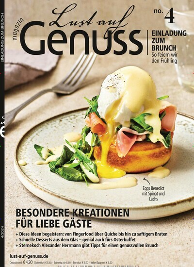 Titelbild der Ausgabe 4/2024 von Lust auf Genuss. Diese Zeitschrift und viele weitere Kochzeitschriften und Backzeitschriften als Abo oder epaper bei United Kiosk online kaufen.