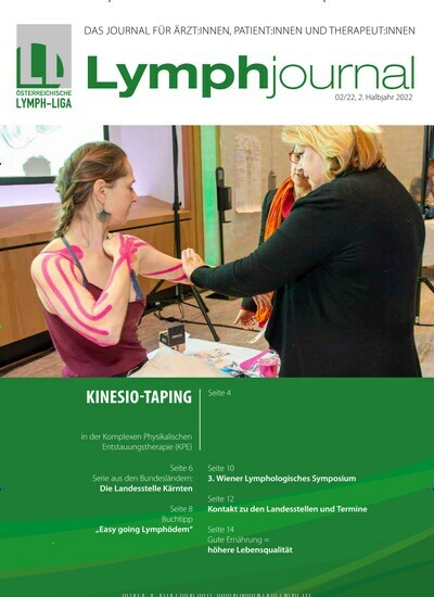 Titelbild der Ausgabe 2/2022 von Lymphjournal. Diese Zeitschrift und viele weitere Pflegezeitschriften und medizinische Fachzeitschriften als Abo oder epaper bei United Kiosk online kaufen.