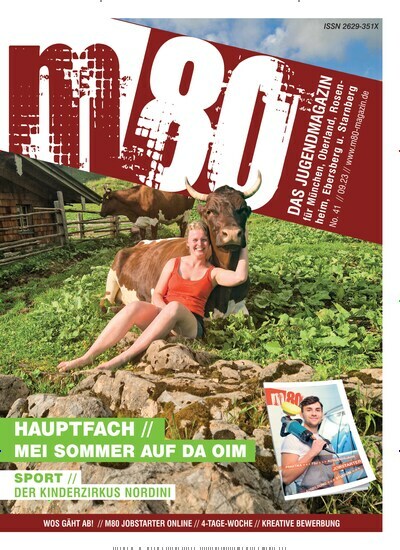Titelbild der Ausgabe 7/2023 von m80 Jugendmagazin mit integriertem Jobstarter. Diese Zeitschrift und viele weitere Jugendzeitschriften und Kinderzeitschriften als Abo oder epaper bei United Kiosk online kaufen.