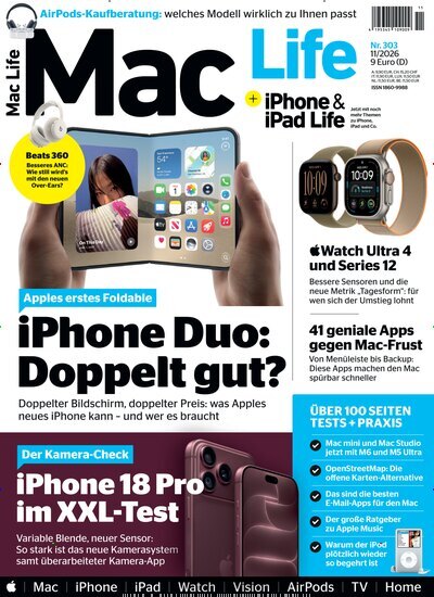 Titelbild der Ausgabe 11/2026 von Mac Life. Diese Zeitschrift und viele weitere Computerzeitschriften, Tabletmagazine und Smartphonemagazine als Abo oder epaper bei United Kiosk online kaufen.