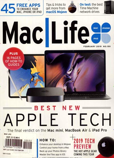 Titelbild der Ausgabe 2/2019 von Mac Life USA. Diese Zeitschrift und viele weitere Computerzeitschriften, Tabletmagazine und Smartphonemagazine als Abo oder epaper bei United Kiosk online kaufen.