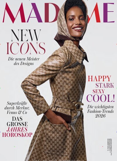 Titelbild der Ausgabe 1/2026 von Madame. Diese Zeitschrift und viele weitere Frauenzeitschriften als Abo oder epaper bei United Kiosk online kaufen.