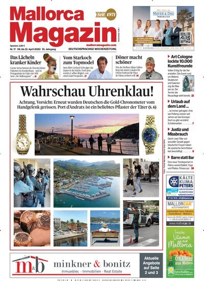 Titelbild der Ausgabe 17/2026 von Mallorca Magazin. Diese Zeitschrift und viele weitere Wirtschaftsmagazine und Politikmagazine als Abo oder epaper bei United Kiosk online kaufen.