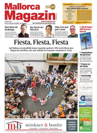 Titelbild der Ausgabe 25/2025 von Mallorca Magazin. Diese Zeitschrift und viele weitere Wirtschaftsmagazine und Politikmagazine als Abo oder epaper bei United Kiosk online kaufen.