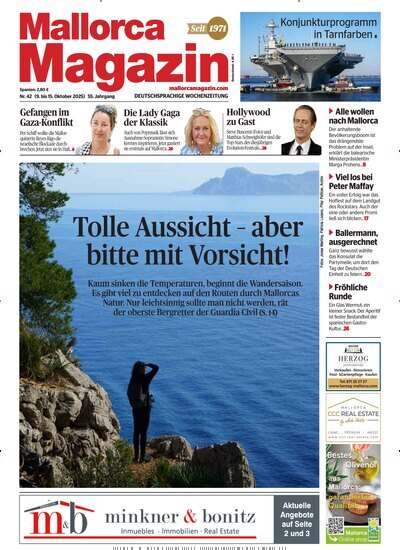 Titelbild der Ausgabe 42/2025 von Mallorca Magazin. Diese Zeitschrift und viele weitere Wirtschaftsmagazine und Politikmagazine als Abo oder epaper bei United Kiosk online kaufen.