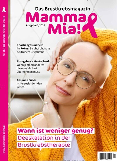 Titelbild der Ausgabe 3/2026 von Mamma Mia! Das Brustkrebsmagazin. Diese Zeitschrift und viele weitere Elternzeitschriften und Tierzeitschriften als Abo oder epaper bei United Kiosk online kaufen.