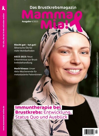 Titelbild der Ausgabe 4/2023 von Mamma Mia! Das Brustkrebsmagazin. Diese Zeitschrift und viele weitere Elternzeitschriften und Tierzeitschriften als Abo oder epaper bei United Kiosk online kaufen.