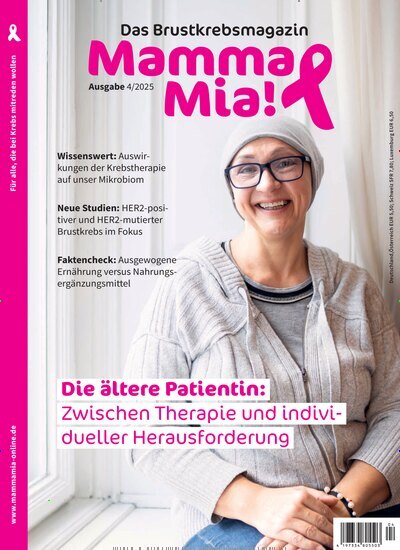 Titelbild der Ausgabe 4/2025 von Mamma Mia! Das Brustkrebsmagazin. Diese Zeitschrift und viele weitere Elternzeitschriften und Tierzeitschriften als Abo oder epaper bei United Kiosk online kaufen.