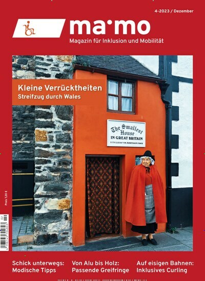 Titelbild der Ausgabe 4/2023 von ma.mo - Magazin für Inklusion und Mobilität. Diese Zeitschrift und viele weitere Pflegezeitschriften und medizinische Fachzeitschriften als Abo oder epaper bei United Kiosk online kaufen.