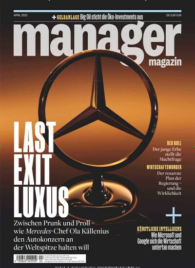 Titelbild der Ausgabe 4/2023 von manager magazin. Diese Zeitschrift und viele weitere Wirtschaftsmagazine und Politikmagazine als Abo oder epaper bei United Kiosk online kaufen.