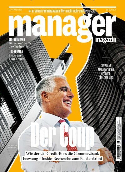 Titelbild der Ausgabe 9/2026 von manager magazin. Diese Zeitschrift und viele weitere Wirtschaftsmagazine und Politikmagazine als Abo oder epaper bei United Kiosk online kaufen.