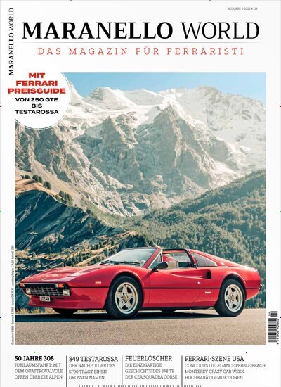 Titelbild der Ausgabe 4/2025 von Maranello World. Diese Zeitschrift und viele weitere Automagazine und Motorradzeitschriften als Abo oder epaper bei United Kiosk online kaufen.