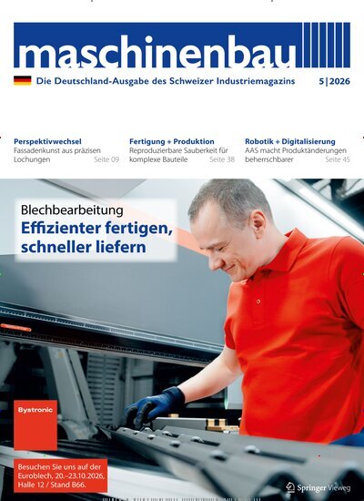 Titelbild der Ausgabe 5/2026 von maschinenbau. Diese Zeitschrift und viele weitere Industriemagazine und Handwerkmagazine als Abo oder epaper bei United Kiosk online kaufen.