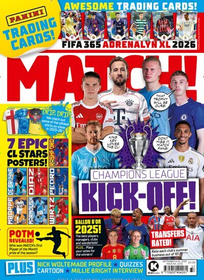 Titelbild der Ausgabe 17/2025 von Match!. Diese Zeitschrift und viele weitere Sportmagazine als Abo oder epaper bei United Kiosk online kaufen.