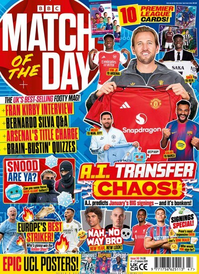 Titelbild der Ausgabe 1/2026 von Match of the Day Magazine. Diese Zeitschrift und viele weitere Sportmagazine als Abo oder epaper bei United Kiosk online kaufen.
