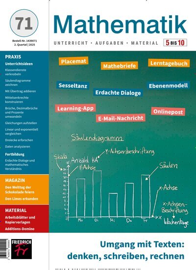 Titelbild der Ausgabe 71/2025 von Mathematik Klasse 5-10. Diese Zeitschrift und viele weitere Zeitschriften für Pädagogik als Abo oder epaper bei United Kiosk online kaufen.