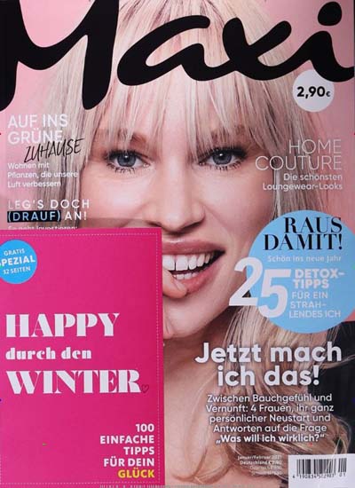 Titelbild der Ausgabe 1/2021 von Maxi. Diese Zeitschrift und viele weitere Frauenzeitschriften als Abo oder epaper bei United Kiosk online kaufen.