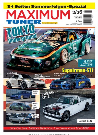 Titelbild der Ausgabe 2/2026 von Maximum Tuner. Diese Zeitschrift und viele weitere Automagazine und Motorradzeitschriften als Abo oder epaper bei United Kiosk online kaufen.