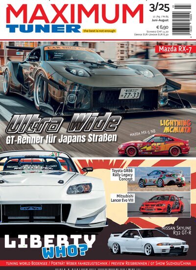 Titelbild der Ausgabe 3/2025 von Maximum Tuner. Diese Zeitschrift und viele weitere Automagazine und Motorradzeitschriften als Abo oder epaper bei United Kiosk online kaufen.