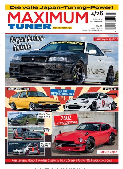 Titelbild der Ausgabe 4/2026 von Maximum Tuner. Diese Zeitschrift und viele weitere Automagazine und Motorradzeitschriften als Abo oder epaper bei United Kiosk online kaufen.