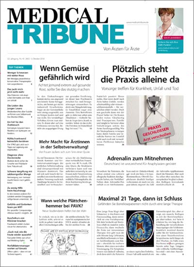 Titelbild der Ausgabe 21/2023 von Medical Tribune. Diese Zeitschrift und viele weitere Pflegezeitschriften und medizinische Fachzeitschriften als Abo oder epaper bei United Kiosk online kaufen.