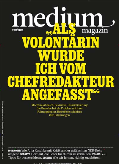 Titelbild der Ausgabe 2/2021 von Medium Magazin. Diese Zeitschrift und viele weitere Logistikmagazine und Medienmagazine als Abo oder epaper bei United Kiosk online kaufen.