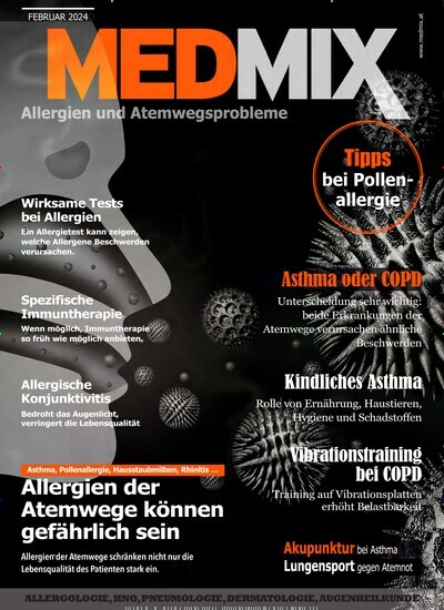 Titelbild der Ausgabe 2/2024 von Medmix Allergien und Atemwegsprobleme. Diese Zeitschrift und viele weitere Elternzeitschriften und Tierzeitschriften als Abo oder epaper bei United Kiosk online kaufen.
