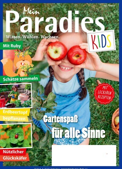 Titelbild der Ausgabe 1/2023 von Mein Paradies Kids. Diese Zeitschrift und viele weitere Jugendzeitschriften und Kinderzeitschriften als Abo oder epaper bei United Kiosk online kaufen.