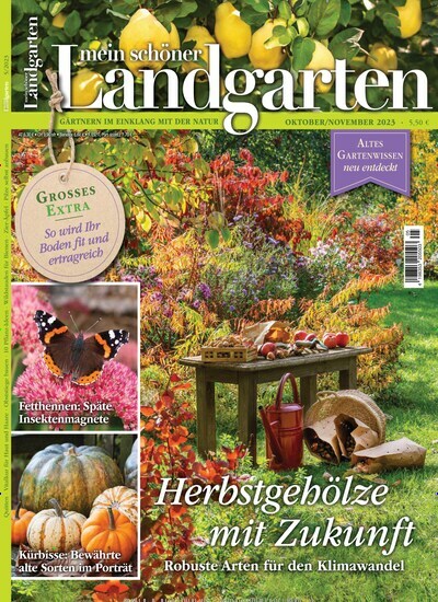 Titelbild der Ausgabe 5/2023 von Mein schöner Landgarten. Diese Zeitschrift und viele weitere Gartenzeitschriften und Wohnzeitschriften als Abo oder epaper bei United Kiosk online kaufen.