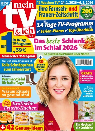 Titelbild der Ausgabe 2/2026 von Mein TV & ich. Diese Zeitschrift und viele weitere Programmzeitschriften als Abo oder epaper bei United Kiosk online kaufen.