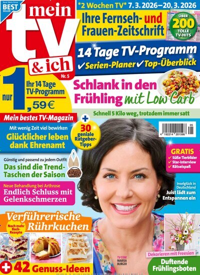 Titelbild der Ausgabe 5/2026 von Mein TV & ich. Diese Zeitschrift und viele weitere Programmzeitschriften als Abo oder epaper bei United Kiosk online kaufen.