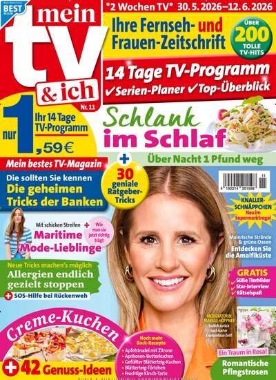 Titelbild der Ausgabe 11/2026 von Mein TV & ich. Diese Zeitschrift und viele weitere Programmzeitschriften als Abo oder epaper bei United Kiosk online kaufen.