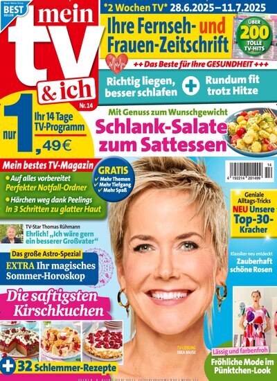 Titelbild der Ausgabe 14/2025 von Mein TV & ich. Diese Zeitschrift und viele weitere Programmzeitschriften als Abo oder epaper bei United Kiosk online kaufen.