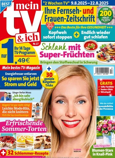 Titelbild der Ausgabe 17/2025 von Mein TV & ich. Diese Zeitschrift und viele weitere Programmzeitschriften als Abo oder epaper bei United Kiosk online kaufen.