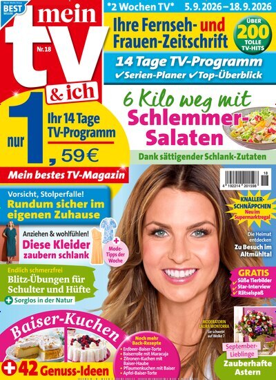 Titelbild der Ausgabe 18/2026 von Mein TV & ich. Diese Zeitschrift und viele weitere Programmzeitschriften als Abo oder epaper bei United Kiosk online kaufen.