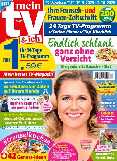 Titelbild der Ausgabe 19/2026 von Mein TV & ich. Diese Zeitschrift und viele weitere Programmzeitschriften als Abo oder epaper bei United Kiosk online kaufen.