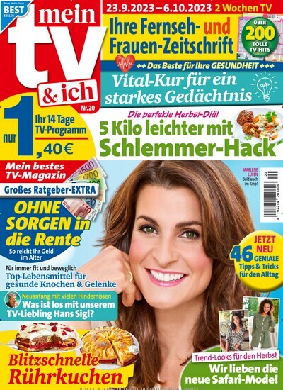Titelbild der Ausgabe 20/2023 von Mein TV & ich. Diese Zeitschrift und viele weitere Programmzeitschriften als Abo oder epaper bei United Kiosk online kaufen.