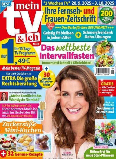 Titelbild der Ausgabe 20/2025 von Mein TV & ich. Diese Zeitschrift und viele weitere Programmzeitschriften als Abo oder epaper bei United Kiosk online kaufen.