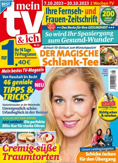Titelbild der Ausgabe 21/2023 von Mein TV & ich. Diese Zeitschrift und viele weitere Programmzeitschriften als Abo oder epaper bei United Kiosk online kaufen.