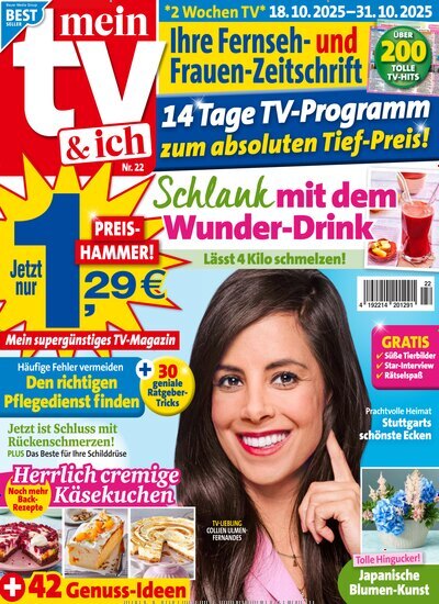Titelbild der Ausgabe 22/2025 von Mein TV & ich. Diese Zeitschrift und viele weitere Programmzeitschriften als Abo oder epaper bei United Kiosk online kaufen.