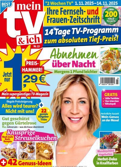 Titelbild der Ausgabe 23/2025 von Mein TV & ich. Diese Zeitschrift und viele weitere Programmzeitschriften als Abo oder epaper bei United Kiosk online kaufen.