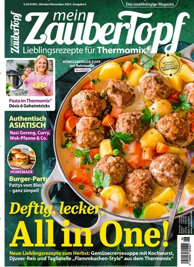 Titelbild der Ausgabe 6/2023 von mein ZauberTopf. Diese Zeitschrift und viele weitere Kochzeitschriften und Backzeitschriften als Abo oder epaper bei United Kiosk online kaufen.