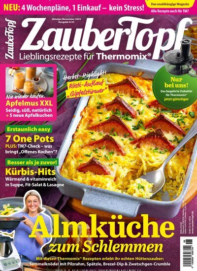 Titelbild der Ausgabe 6/2025 von mein ZauberTopf. Diese Zeitschrift und viele weitere Kochzeitschriften und Backzeitschriften als Abo oder epaper bei United Kiosk online kaufen.