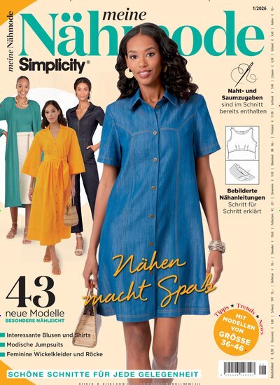 Titelbild der Ausgabe 1/2026 von Meine Nähmode. Diese Zeitschrift und viele weitere Modemagazine und DIY-Magazine als Abo oder epaper bei United Kiosk online kaufen.
