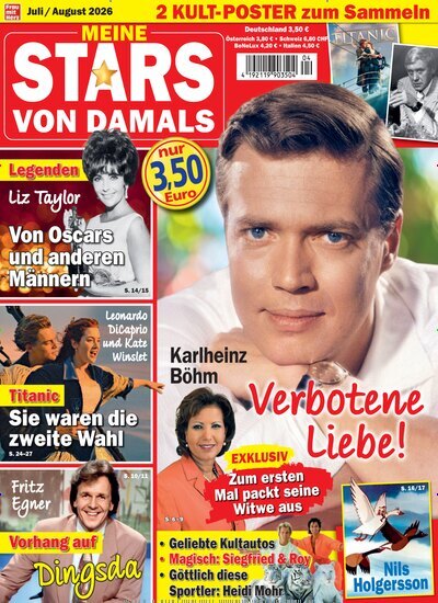 Titelbild der Ausgabe 4/2026 von Meine Stars von damals. Diese Zeitschrift und viele weitere Frauenzeitschriften als Abo oder epaper bei United Kiosk online kaufen.