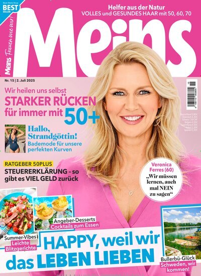 Titelbild der Ausgabe 15/2025 von Meins. Diese Zeitschrift und viele weitere Frauenzeitschriften als Abo oder epaper bei United Kiosk online kaufen.