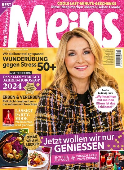 Titelbild der Ausgabe 26/2023 von Meins. Diese Zeitschrift und viele weitere Frauenzeitschriften als Abo oder epaper bei United Kiosk online kaufen.