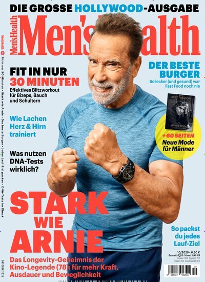 Titelbild der Ausgabe 10/2025 von Mens Health. Diese Zeitschrift und viele weitere Lifestylemagazine und Peoplemagazine als Abo oder epaper bei United Kiosk online kaufen.
