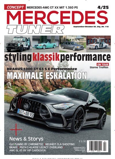 Titelbild der Ausgabe 4/2025 von Mercedes Tuner. Diese Zeitschrift und viele weitere Automagazine und Motorradzeitschriften als Abo oder epaper bei United Kiosk online kaufen.