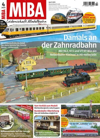 Titelbild der Ausgabe 4/2025 von MIBA Miniaturbahnen. Diese Zeitschrift und viele weitere Reisemagazine, Freizeitmagazine und Wissensmagazine als Abo oder epaper bei United Kiosk online kaufen.